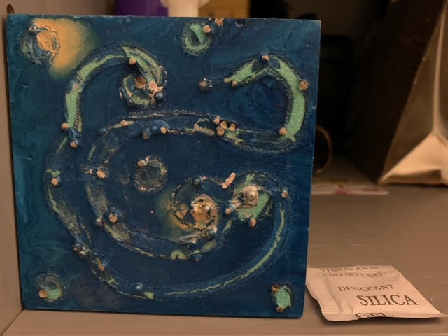 Artwork by Alexis Laryea made with those little desiccant beads.