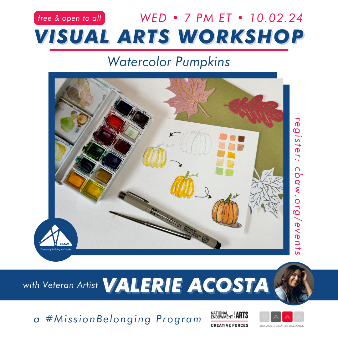 Watercolor Pumpkins - An Online Visual Art Workshop with Veteran Artist Valerie Acosta