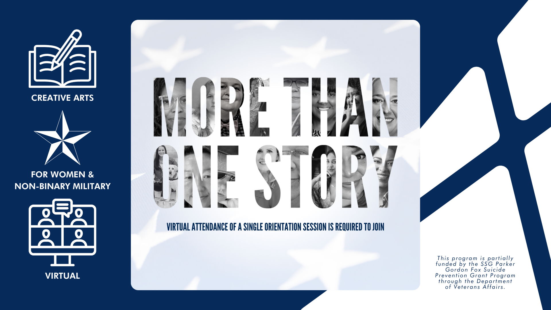 More Than One Story: Orientation Session for An Arts Program for Women & Nonbinary Military & Veterans